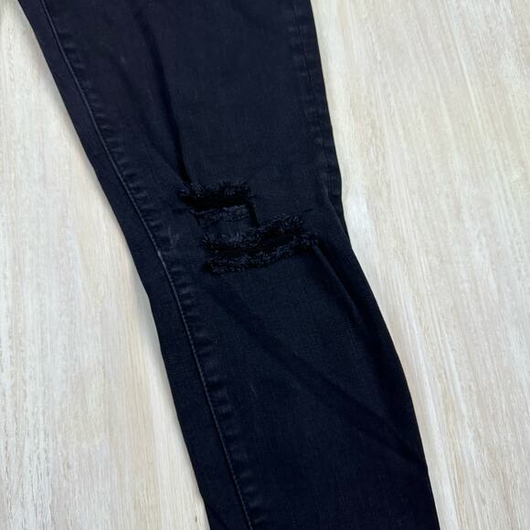 American Eagle Ne(x)t Level Stretch Black Distressed Skinny Jegging Jeans Size 8 - Picture 5 of 15